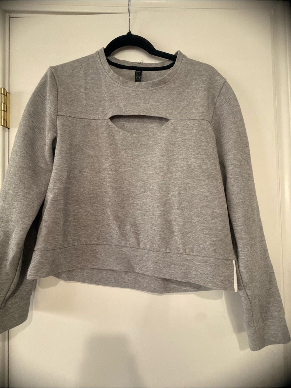 Women’s Gray Cutout Pullover Sweatshirt